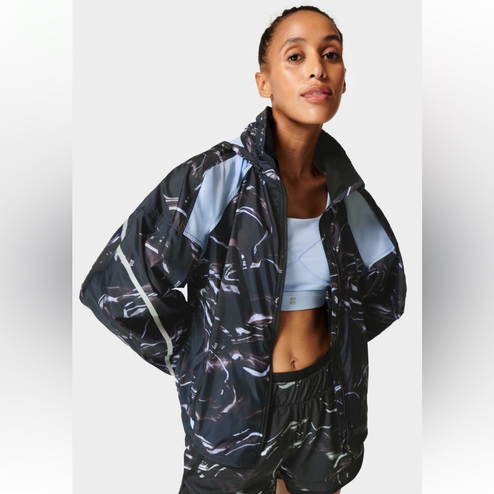 NWT Sweaty Betty Reflective Water Resistant Pack Away Jacket